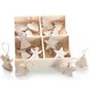 Logbuch-Verlag Decorazioni natalizie in legno, 24 pezzi: addobbi Natale da appendere stelle angeli cuori alberi, ornamenti natalizi naturali, per albero e regali, pendenti natalizi, 3,5-4,5 cm