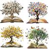 GORGECRAFT 4pz 16cm Albero della Vita Adesivo per Finestra Fiori Farfalla Libro Decalcomanie per Finestre Rimovibili Pellicola in Vinile PVC Non Adesivo Avviso Cling Fermare Uccelli Cani Animali