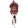 Desnysmf Orologio da parete vintage antico a cucù con pendolo in legno per decorazione di studi, uffici, camere da letto, soggiorni, Rosso, 19 * 25 * 5.5 cm
