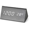 Homirty Sveglia Digitale, Sveglia In Legno Da Comodino, Con Display Lcd, Sveglia Digitale Con Temperatura, 3 Impostazioni Di Allarme, 3 Livelli Di Luminosità, Per Casa, Camera Da Letto, Cucina, Ufficio