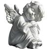 Generic Statua da giardino a forma di angelo alato, 5,5 x 5,5 x 6 cm, decorazione per esterni, scultura decorativa a forma di angelo, impermeabile, mini cherubino per prato, patio, cortile, decorazione