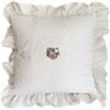Generic Federa per cuscino in pizzo francese, in cotone bianco, federa per cuscino ricamata, copricuscino quadrato vintage (stile 1)