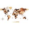 Creawoo 3D Mappa del Mondo in Legno da Parete Decorazione, multistrato mappamondo in legno decorazione da parete arte per casa, ufficio, camera, idea regalo per ogni occasione-200x114cm