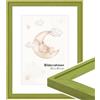WANDStyle cornice per la camera dei bambini, per i disegni, 10x10 cm quadrato, cornice in legno verde, granulato, Made in Germany - H120