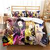 Ste-X Set Copripiumino 3 Pezzi Set Biancheria Da Letto Demon Slayer Morbida Microfibra Di Facile Manutenzione Con 2 Federe Per Adolescenti Ragazze Bambini Reversibile (200x200cm,DS 02)