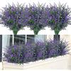 DabbOo 12 PCS Mazzo Fiori Finti Fiori Di Lavanda Artificiali Piantepiante Finte da Esterno Piante da Balcone Resistenti Alle Intemperie per Interni ed Esterni, Scatola da Balcone da Giardino(Viola)