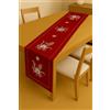 Corredocasa Centrotavola di Natale Made in Italy - Tovaglia per la Tavola, Runner per Tavolo Natalizio Centrini 3 Pezzi per Decorazioni Eleganti Natalizie - Colore Rosso (Runner)
