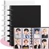 DESSY&BILI Kpop - Album fotografico per foto da 7,6 cm, per Fujifilm Instax Mini, Polaroid, carte da collezione standard e carte d'identità, 40 fogli e 160 tasche, colore: bianco e nero