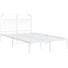vidaXL Giroletto con Testiera in Metallo Bianco 120x200 cm, giroletto con testiera, Struttura Letto, Telaio Letto, giroletto con Testata, Base Letto