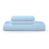 HUNTER BEDDING Set di lenzuola in puro cotone, per letto super king size, 400 fili, cotone a fiocco 300 x 280 cm, lenzuolo superiore con 2 federe (azzurro)