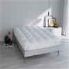 GBiancheria TOPPER ONE Coprimaterasso in Cotone Imbottito 8cm con microsfere di poliestere EFFETTO PIUMA, Anallergico, Traspirante, Facile da Pulire, Bianco (Singolo 80x195cm)