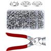 DALAETUS 200 Bottoni Automatici Kits con 1 Attrezzo Pinza, Bottoni a Pressione, Bottoni Automatici a Pressione per Scarpe Abbigliamento Bambini Cappello Tappeto