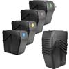 KADAX Set di pattumiere per raccolta differenziata in plastica, contenitore per rifiuti con coperchio ermetico, separatore rifiuti, pattumiera con manici mobili trasportabili (Nero 4x25L)