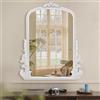 Lzuso Specchio antico Arendahl da parete ornato ad arco barocco specchio vintage in legno per arredamento camera da letto, soggiorno, ingresso, bagno, caminetto