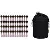 trendfinding 48 mollette per bucato con molle a spirale, softgrip argento antracite e 1 sacchetto per mollette bellaCott in canvas nero