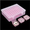 Forever bene Scatola Porta Oggetti 31 Pezzi - Organizer Minuteria in Plastica Trasparente con Coperchio per Diamond Painting, Viti, Gioielli, Set Modulare (Rosa)