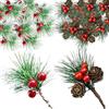 MUNSKT 12 Pezzi Piccoli Rami di Pigne di Bacche Finte, per Decorazioni Domestiche Festive, Creazione di Ghirlande e Centrotavola