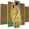 Giallobus - 5 Multi pannello Art Board - Gustav Klimt - Il bacio - Legno Mdf - 140x100