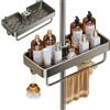BEJAGWUS Mensola per doccia senza foratura, organizer da bagno in acciaio inox, per asta doccia da 19 mm a 23 mm, supporto per shampoo, per doccia, portasapone, accessori da bagno (grigio)