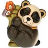 THUN - Soprammobile Panda Lei Decorato a Mano con bambù e Farfalla - Linea Slow Life - Idea Regalo - Ceramica - 8,5x6x8,8 cm h