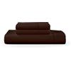 HUNTER BEDDING Set di lenzuola piatte in puro cotone, per letto super king size, 400 fili, cotone a fibra lunga, 300 x 280 cm, lenzuolo superiore con 2 federe (cioccolato)