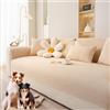 Generico Copridivano 3 Posti Copri Divano Impermeabile Telo Copridivano Chenille Coperta Divano Antiscivolo Sofa Cover Antigraffio Per Gatto(Beige,70x210cm)