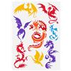 FINGERINSPIRE Stencil per pittura con draghi 21 x 29,7 cm, riutilizzabile, con ali occidentali, modello di disegno con draghi cinesi fai da te, decorazione per pittura su pareti in legno, tessuto,