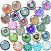 SOSMAR - Set di 24 magneti per frigorifero - Calamite decorative in vetro 3D colorate per frigorifero, lavagna magnetica, lavagna bianca, bacheca ecc. (rotondi/30 mm) (mandala)