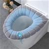 BBTISG 2 Pezzi Universale Coprisedili per WC più Caldi ed Elasticizzati Lavabili in Peluche Spessi con Manico (Blu)