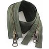 KENID 2 70/80/90/100/120 cm cursori a Doppia Testa con Cerniera in Metallo Rame autobloccante 8# per la Riparazione della Cerniera del Cappotto della Giacca Nastro con Cerniera Verde Militare/Nero