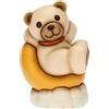 THUN - Teddy Astronauta sulla Luna - Living, Icone, Bomboniere Battesimo - Ceramica Dipinta a Mano - 4x4,1x7 cm h