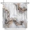 ASDCXZ Tenda da doccia in marmo, grigio, 180 x 200 cm, moderna, astratta, grigio, bianco, oro, effetto marmo, struttura lavabile, tenda da doccia in poliestere, impermeabile, per vasca da bagno con 12