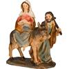 MaMeMi - Krippenblock Herbergssuche 12 cm, Maria e Giuseppe su Asino, Handbemalt in Resina, Decorazione Natalizia e Advento