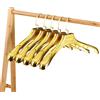 Bivwopei 5 grucce in plastica, antiscivolo, con gancio girevole a 360 gradi, appendiabiti per negozio di abbigliamento, per abiti e camicie (oro, L)