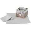 Casatessile Set Lavette Bagno 3 pz. con Cestino GIULI Asciugamani Ospiti, Lavette Spugna Cotone per Viso Bidet, Bambini - Grigio