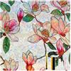 Conkov Pellicola oscurante 3D per finestra, motivo arcobaleno, elettrostatica, opaca, decorativa, per camera da letto, ufficio, cucina, 75 x 200 cm, motivo: magnolia