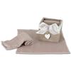 Casatessile Set Lavette Bagno 3 pz. con Cestino GIULI Asciugamani Ospiti, Lavette Spugna Cotone per Viso Bidet, Bambini - Beige