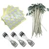 MILIVIXAY - Set di stoppini per candela, 100 adesivi e 3 supporti per stoppini, facile posizionamento, stoppini rivestiti con cera di soia naturale, senza zinco, piombo o Othe