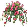 Generic Fiori artificiali appesi - Piante artificiali resistenti ai raggi UV, piante rampicanti pendenti, finte rampicanti per cortili, casa - Rosa caldo
