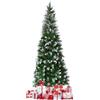 RELAX4LIFE Albero di Natale Innevato 180cm/220cm con 630/720 Rami in PVC, 29/39 Pigne Decorative, Base Pieghevole di Metallo, Design con Cerniera, Decorazione Natalizia (180cm)