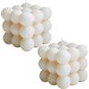 HUATEEN Candela a Bolle,2 PCS Cubo Bolla Candele Cera di Soia Carino Cubo Profumato Candela Aromaterapia Candele Rilassante Presenta Naturale Fatto a Mano Candela Estetica per la Decorazione della Camera