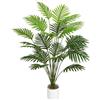 Tuocal Albero Artificiale da 71 cm, Simile al Vero, con 24 Foglie di Palma Areca, Falso Albero in Vaso, Pianta Artificiale Grande e Finta per Esterno, Interno, Soggiorno, Balcone, Camera da Letto