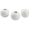 Wambere 50 perline di legno colorate di diametro 20 mm, rotonde di legno, da infilare, perline sparse, perline di legno con diametro del foro di 7 mm, per braccialetti fai da te, colore bianco