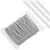Vin Beauty Catene a maglia barbazzale in acciaio inox, argento resistente all'ossidazione, per estensioni di collane da 3 mm, ciondoli, bracciali e gioielli fai da te