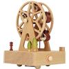 Bewinner Carillon in Legno, Carillon Modello Ruota Panoramica, Mini Carillon in Legno di Faggio per Natale, Compleanno, San Valentino (Fondo Quadrato)