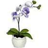 Magicherry Orchidea Phalaenopsis fatta a mano all'uncinetto con piante in vaso artificiali lavorate a maglia, fiori di orchidea Phalaenopsis con squisito vaso per casa, ufficio, matrimonio