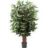 Hollyone Ficus Benjamini Pianta Artificiale Grande, Albero Artificiale Alto 91 cm con 546 Foglie Ideale per Sala da Pranzo e Ingresso, Decorazione Interni