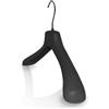 Kiroplast 15 Grucce Gommate Antiscivolo Soft Touch Felpe Cappotti Stampelle Appendini Gommati Ometti Appendiabiti Capospalla Donna 39cm (Nero)