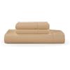 HUNTER BEDDING Set di lenzuola in puro cotone per letto king size, 400 fili, in fibra di cotone, lenzuolo superiore 275 x 280 cm, con 2 federe (Baige)