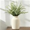PORCER Vaso da fiori rustico in ceramica, 17,8 cm, stile boho, in terracotta, per decorare la casa, soggiorno, tavolo, mensola, caminetto, fattoria, bianco